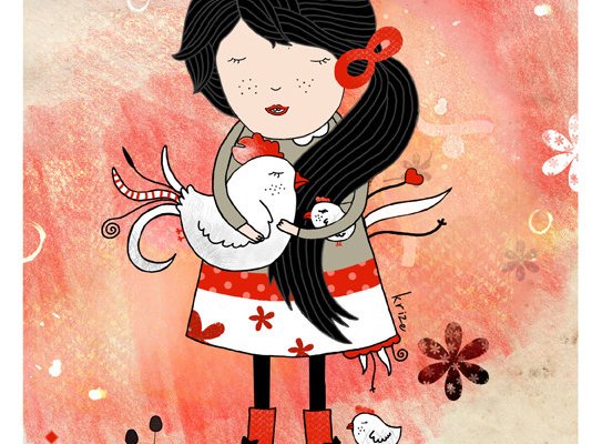 Girl with Chicken - Kristina Sabaite