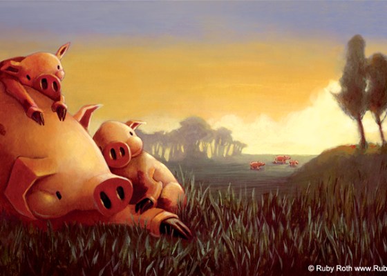 Pigs in Sunset - Ruby Roth
